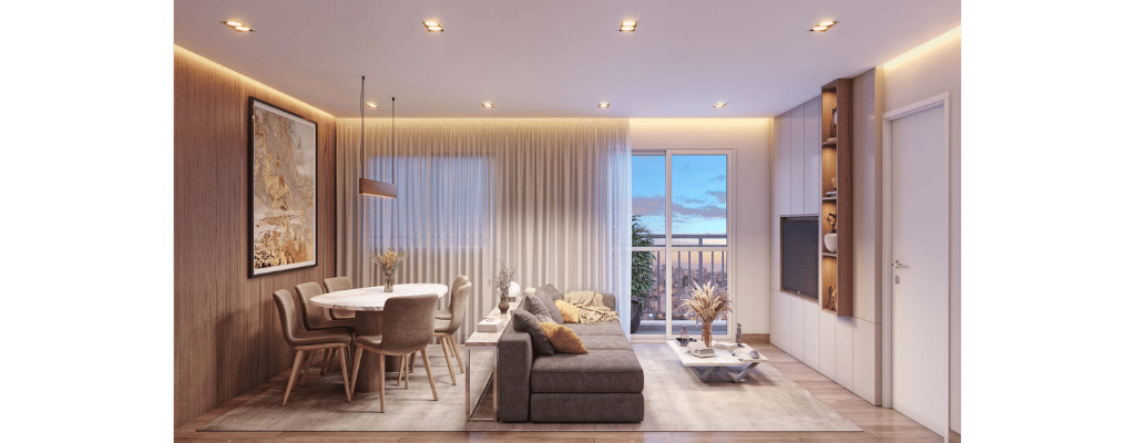 Planta 1 dormitório 44m² e 45m²