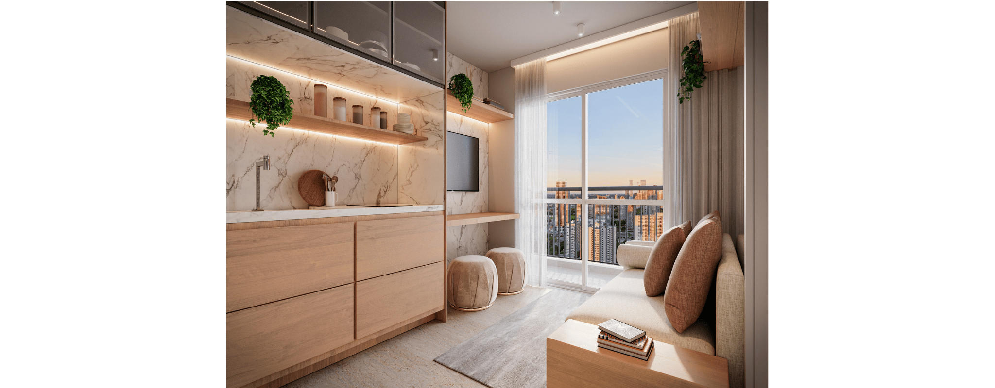 Planta 1 dormitório 24m²
