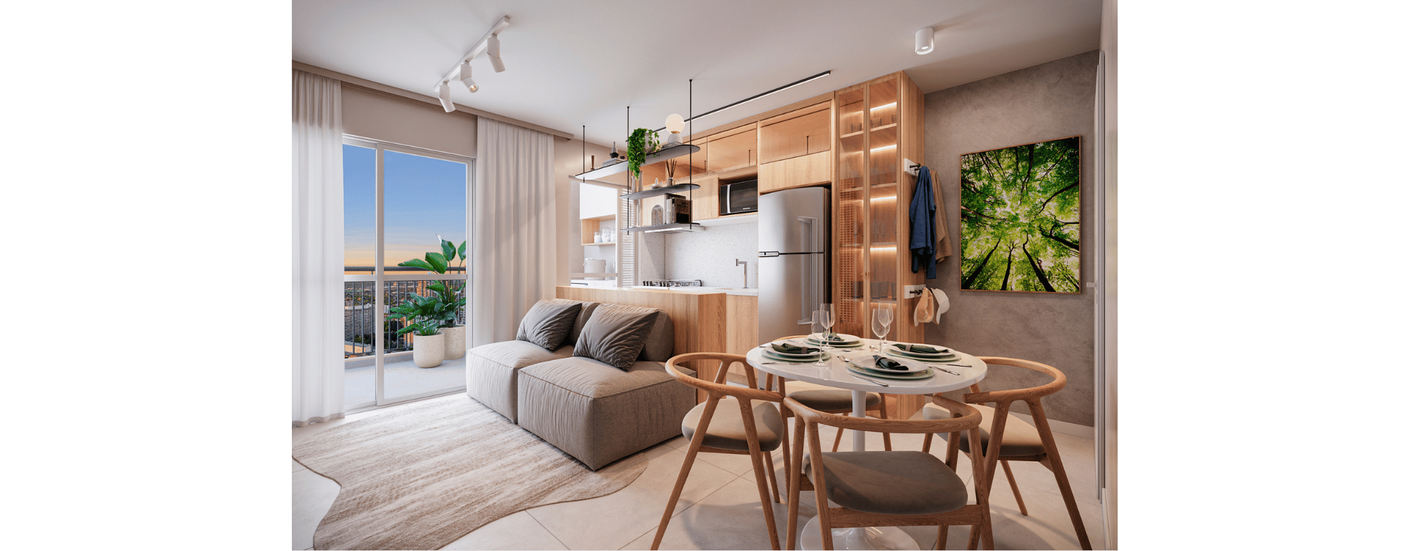 Planta 2 dormitórios 47m²
