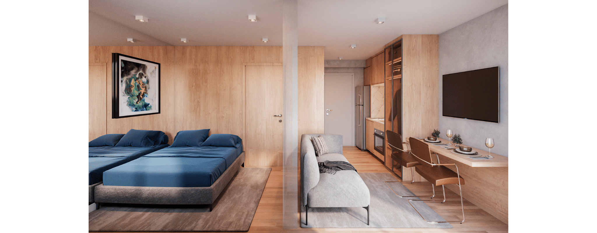Planta studio 24m²